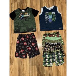 Minecraft Boys M 10/12 Pajama‎ Set Lot Youth